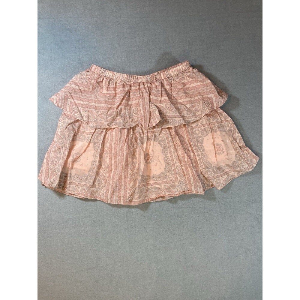 Universal Thread Pink Paisley Lined Layer Mini Skirt XS
